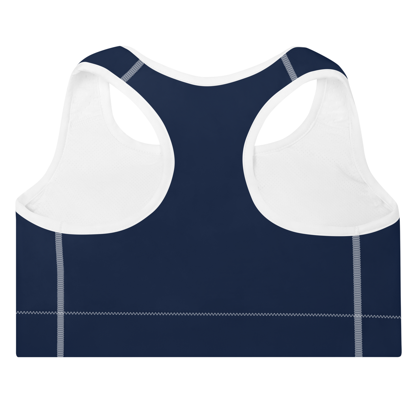 Michigan Upper Peninsula Padded Sports Bra (w/ UP USA Flag Outline) | Navy