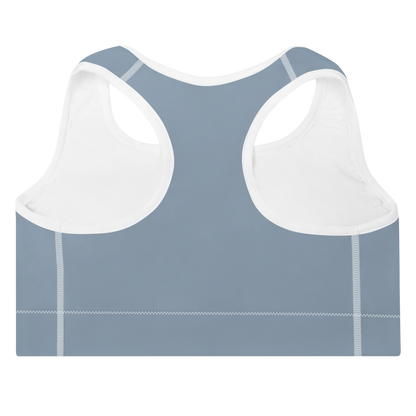 Michigan Upper Peninsula Padded Sports Bra (w/ UP Outline) | B-24 Liberator Grey