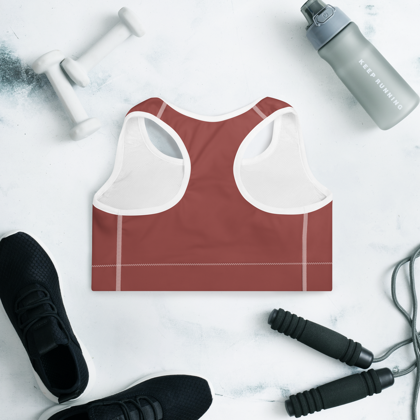 Michigan Upper Peninsula Padded Sports Bra (w/ UP Outline) | Ore Dock Red