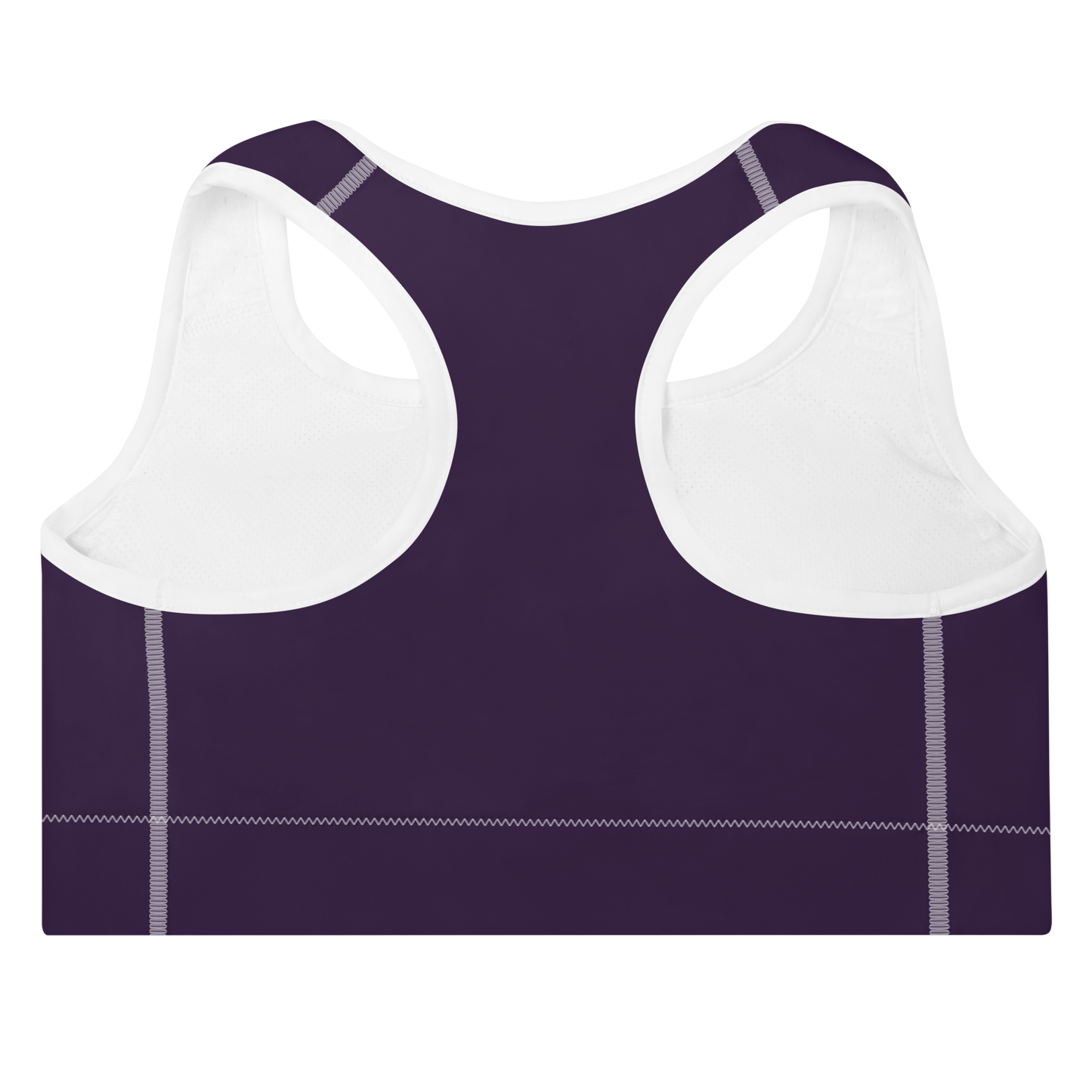 Michigan Upper Peninsula Padded Sports Bra (w/ UP Outline) | Blackcurrant Color