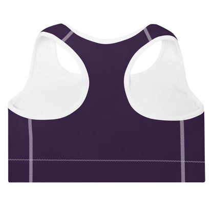 Michigan Upper Peninsula Padded Sports Bra (w/ UP Outline) | Blackcurrant Color