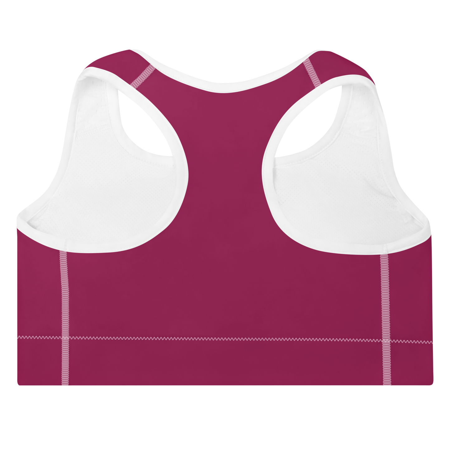 Michigan Upper Peninsula Padded Sports Bra (w/ UP Outline) | Ruby Red