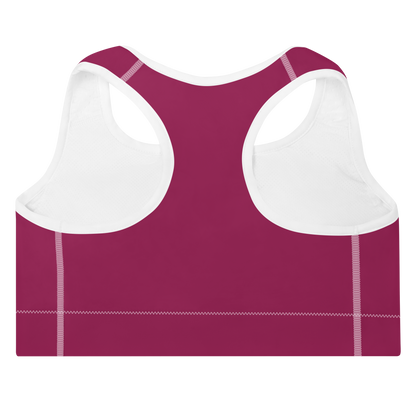 Michigan Upper Peninsula Padded Sports Bra (w/ UP Outline) | Ruby Red