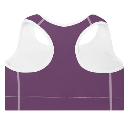 Michigan Upper Peninsula Padded Sports Bra (w/ UP Outline) | Plum