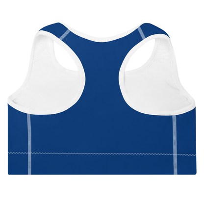 Michigan Upper Peninsula Padded Sports Bra (w/ UP Outline) | Dearborn Blue