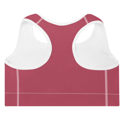 Michigan Upper Peninsula Padded Sports Bra (w/ UP Outline) | Popstar Pink