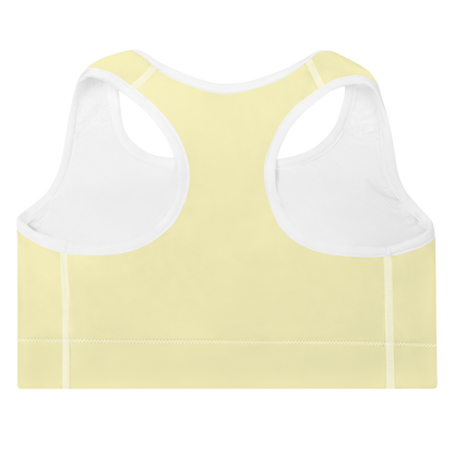 Michigan Upper Peninsula Padded Sports Bra (w/ UP Outline) | Canary Yellow