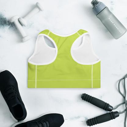 Michigan Upper Peninsula Padded Sports Bra (w/ UP Outline) | Gooseberry Green