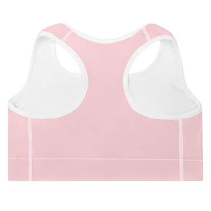 Michigan Upper Peninsula Padded Sports Bra (w/ UP Outline) | Pale Pink