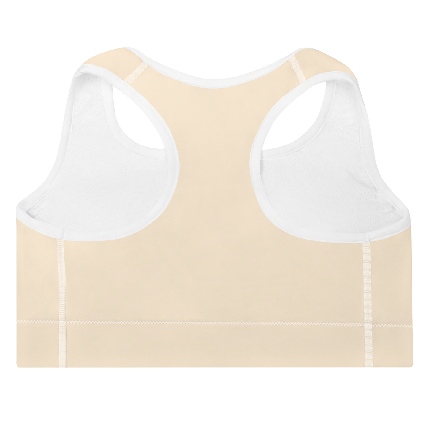 Michigan Upper Peninsula Padded Sports Bra (w/ UP Outline) | Champagne White