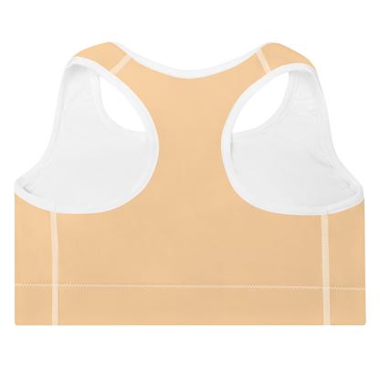 Michigan Upper Peninsula Padded Sports Bra (w/ UP Outline) | Pale Apricot