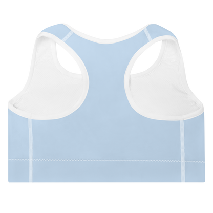 Michigan Upper Peninsula Padded Sports Bra (w/ UP Outline) | Light Blue