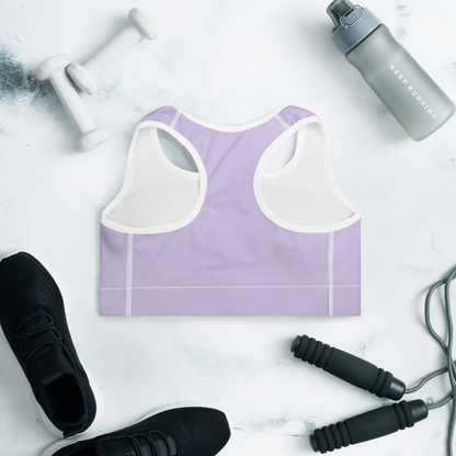 Michigan Upper Peninsula Padded Sports Bra (w/ UP Outline) | Lavender