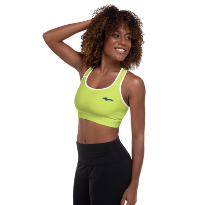 Michigan Upper Peninsula Padded Sports Bra (w/ UP Outline) | Gooseberry Green