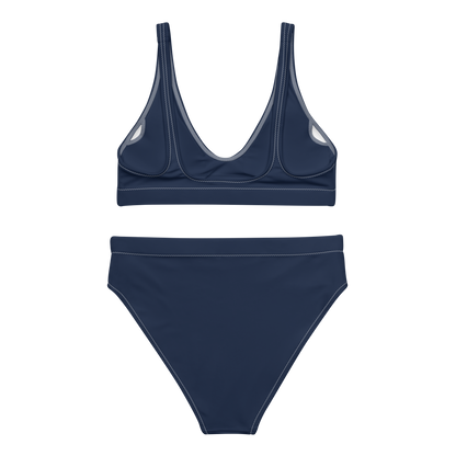 Michigan Upper Peninsula HIgh-Waisted Bikini (w/ Dual UP Outlines) | Navy