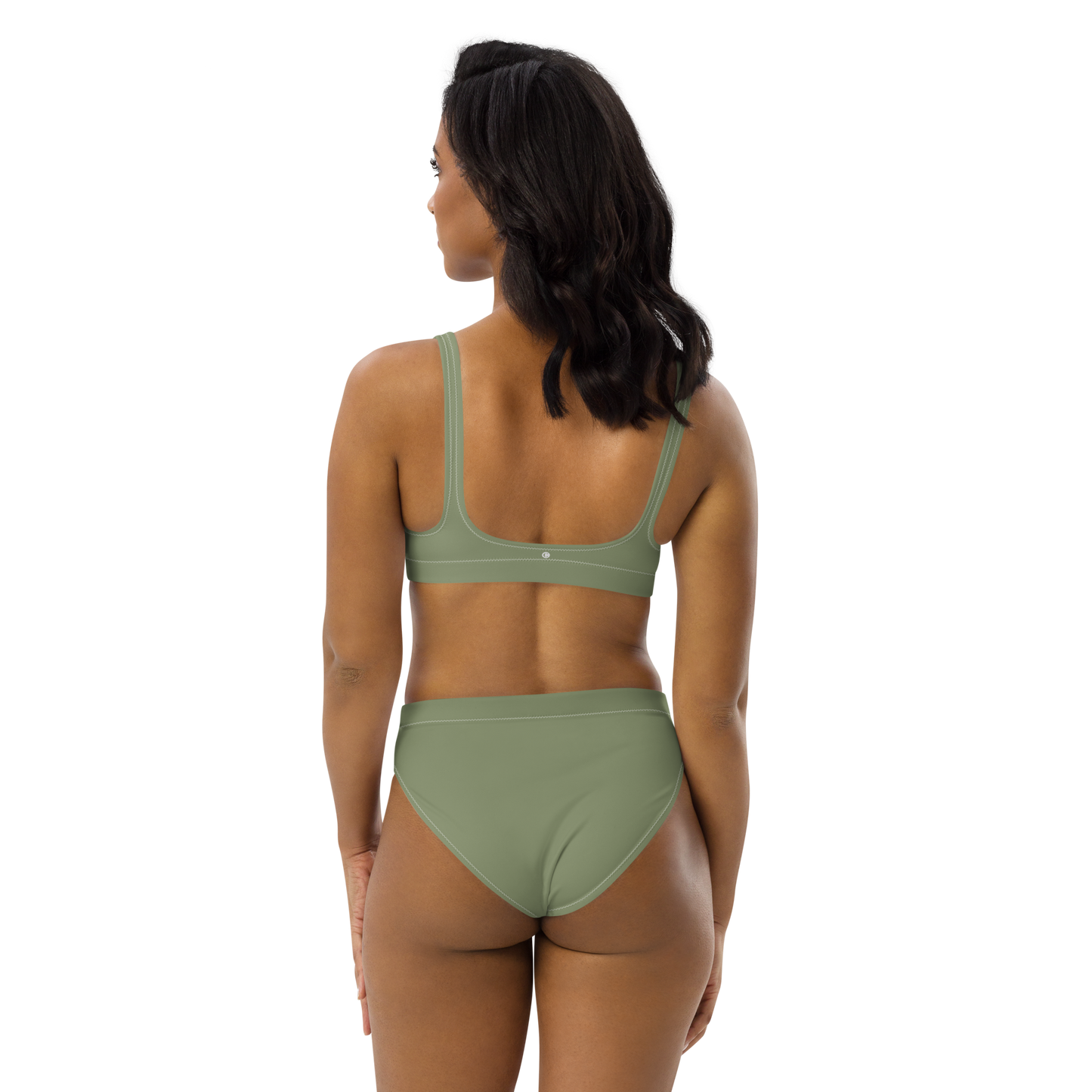 Michigan Upper Peninsula High-Waisted Bikini (w/ Dual UP Outlines) | Beachgrass Green