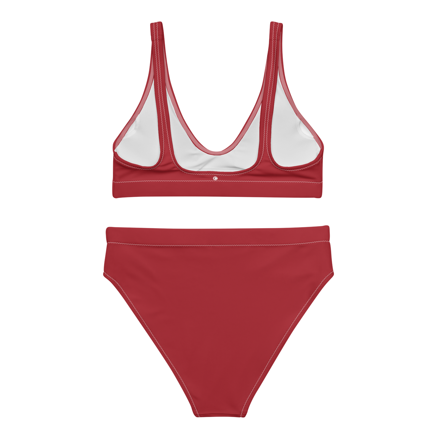 Michigan Upper Peninsula High-Waisted Bikini (w/ Dual UP Outlines) | Thimbleberry Red