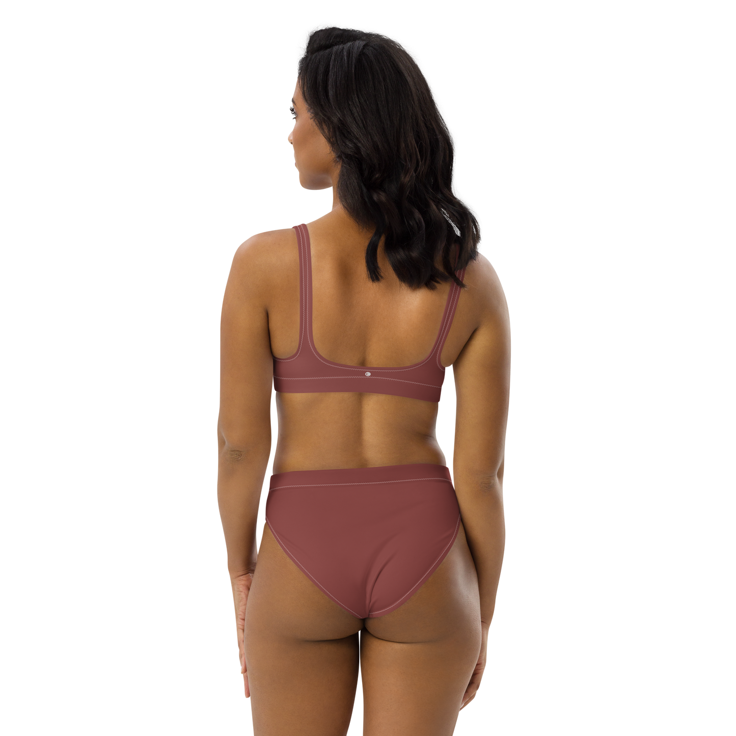 Michigan Upper Peninsula High-Waisted Bikini (w/ Dual UP Outlines) | Ore Dock Red