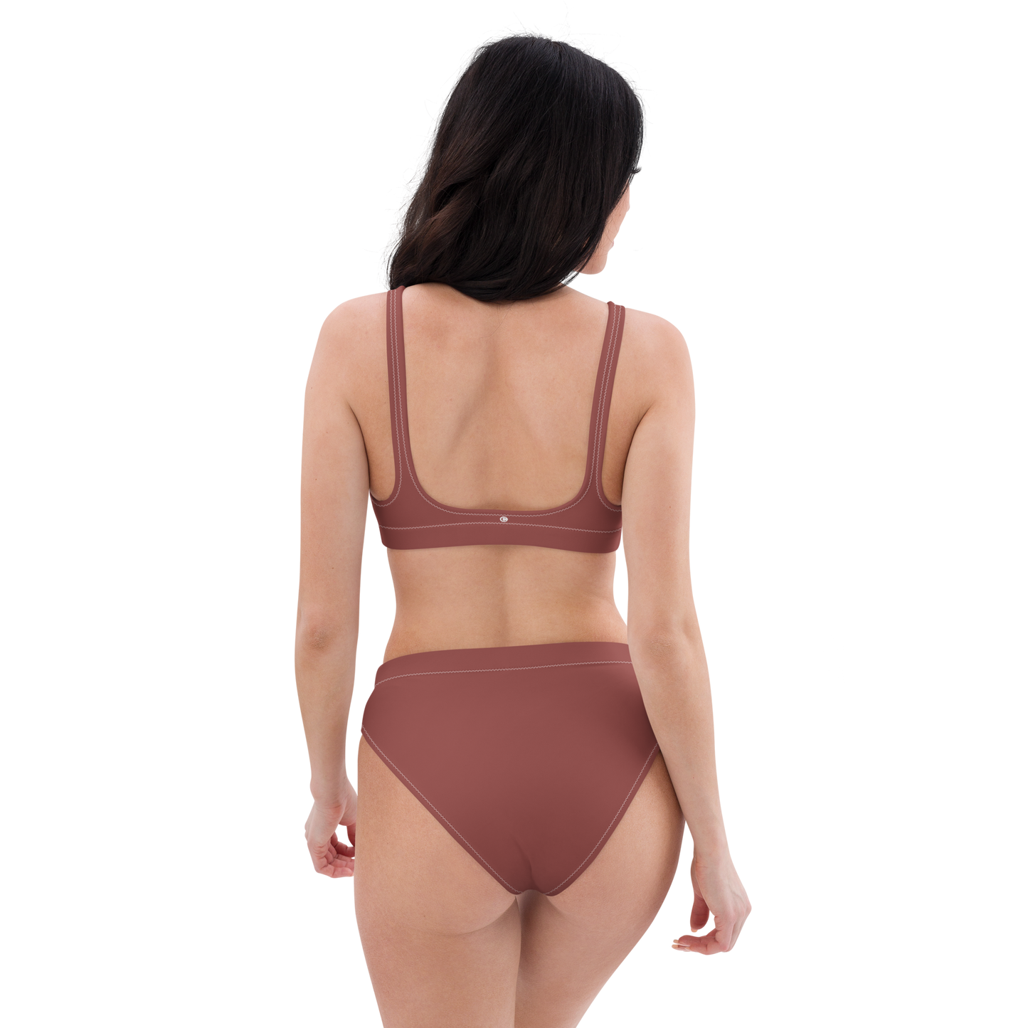 Michigan Upper Peninsula High-Waisted Bikini (w/ Dual UP Outlines) | Ore Dock Red