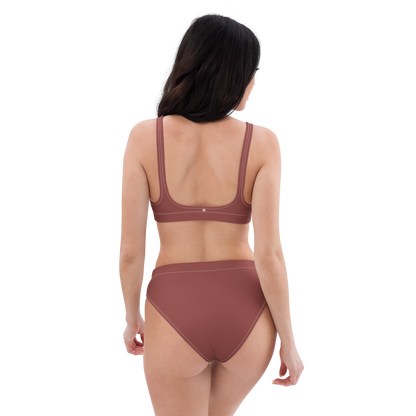 Michigan Upper Peninsula High-Waisted Bikini (w/ Dual UP Outlines) | Ore Dock Red