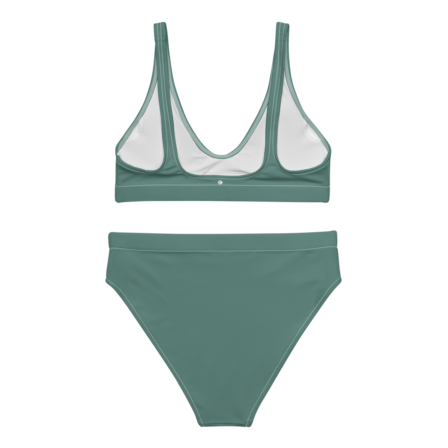 Michigan Upper Peninsula High-Waisted Bikini (w/ Dual UP Outlines) | Copper Green