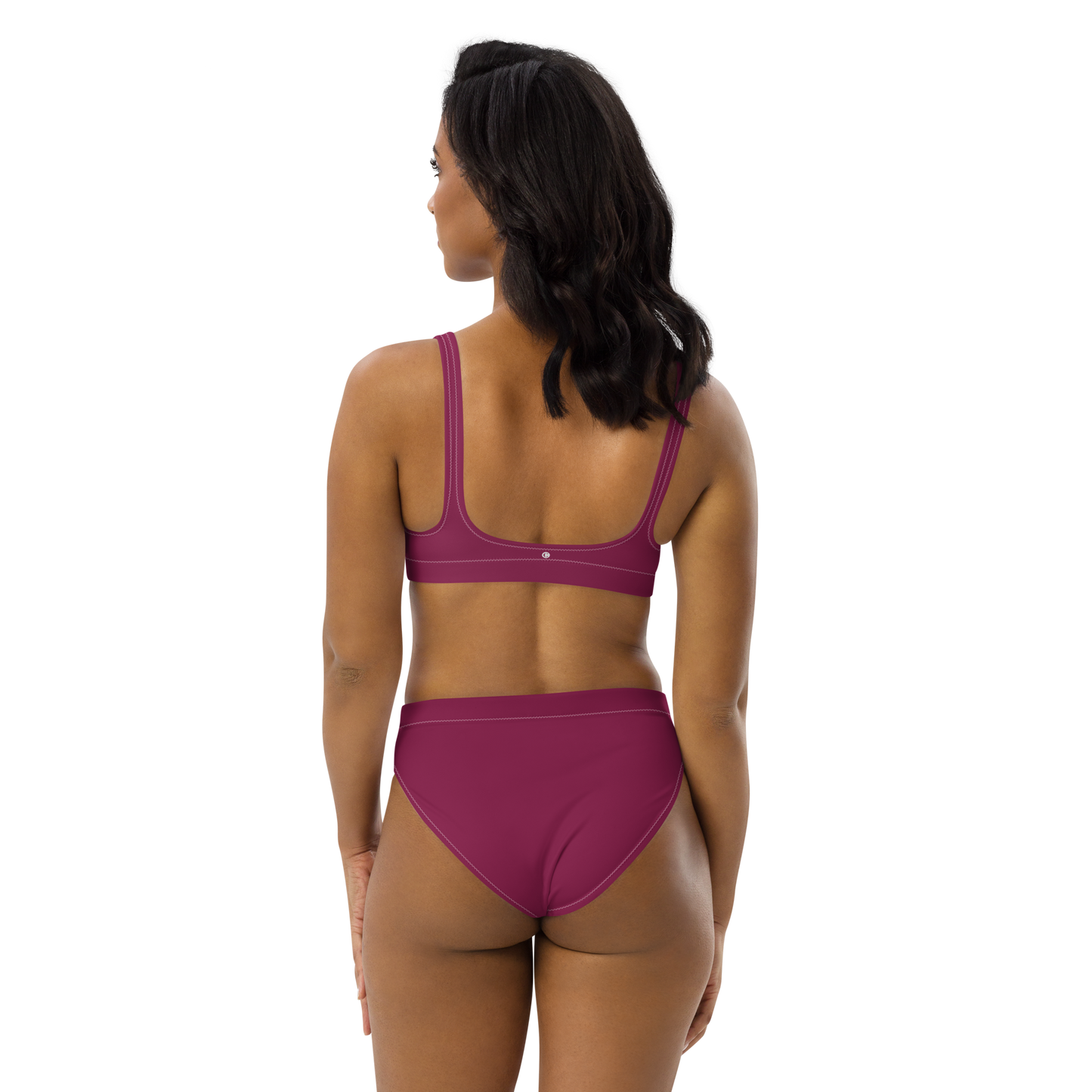 Michigan Upper Peninsula High-Waisted Bikini (w/ Dual UP Outlines) | Ruby Red