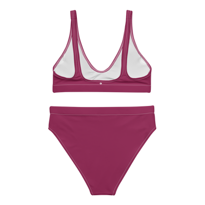 Michigan Upper Peninsula High-Waisted Bikini (w/ Dual UP Outlines) | Ruby Red