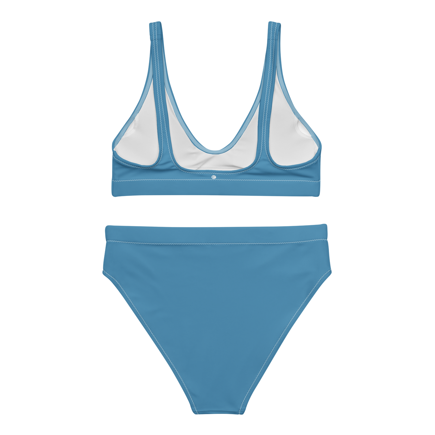 Michigan Upper Peninsula High-Waisted Bikini (w/ Dual UP Outlines) | Lake Michigan Blue