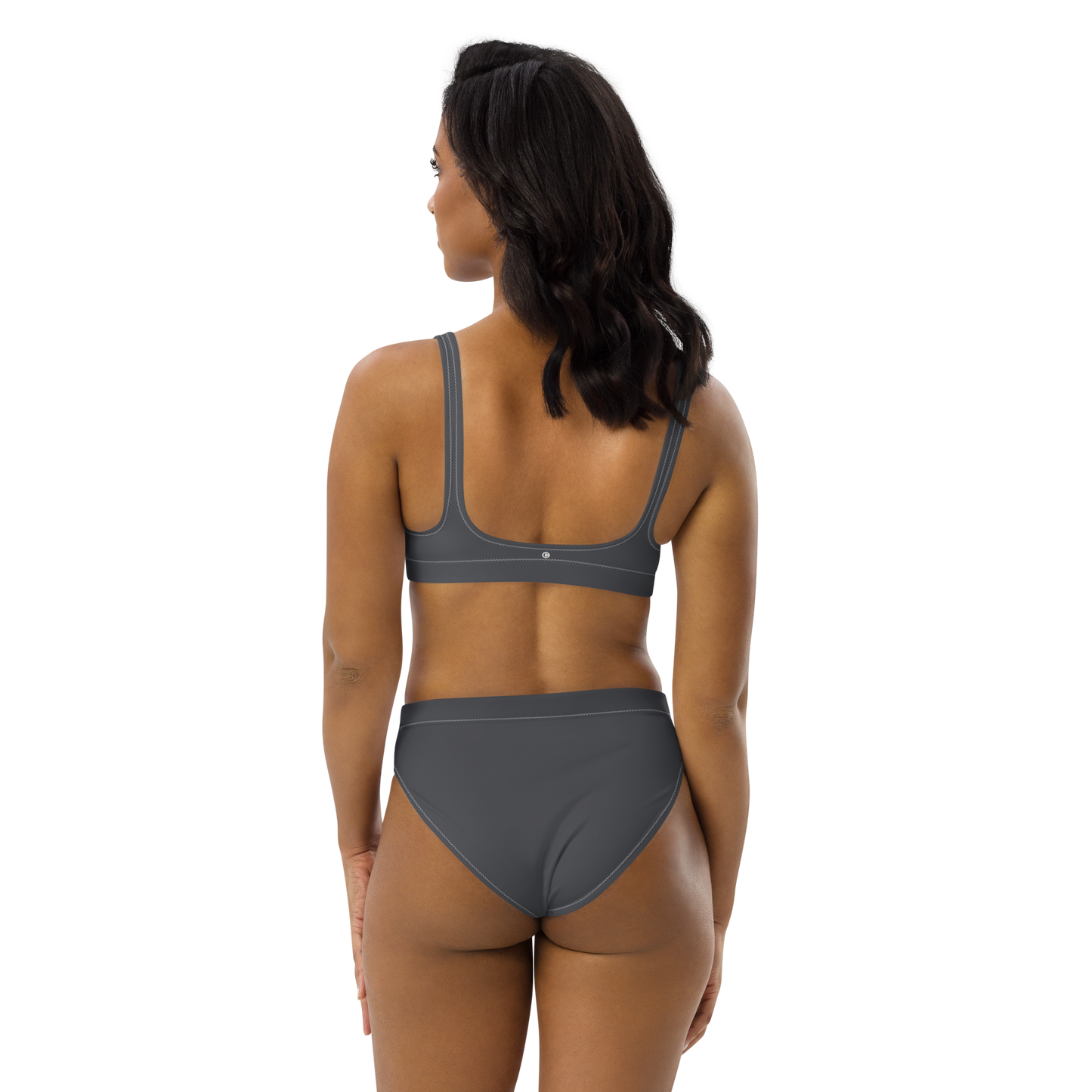 Michigan Upper Peninsula High-Waisted Bikini (w/ Dual UP Outlines) | Iron Ore Grey