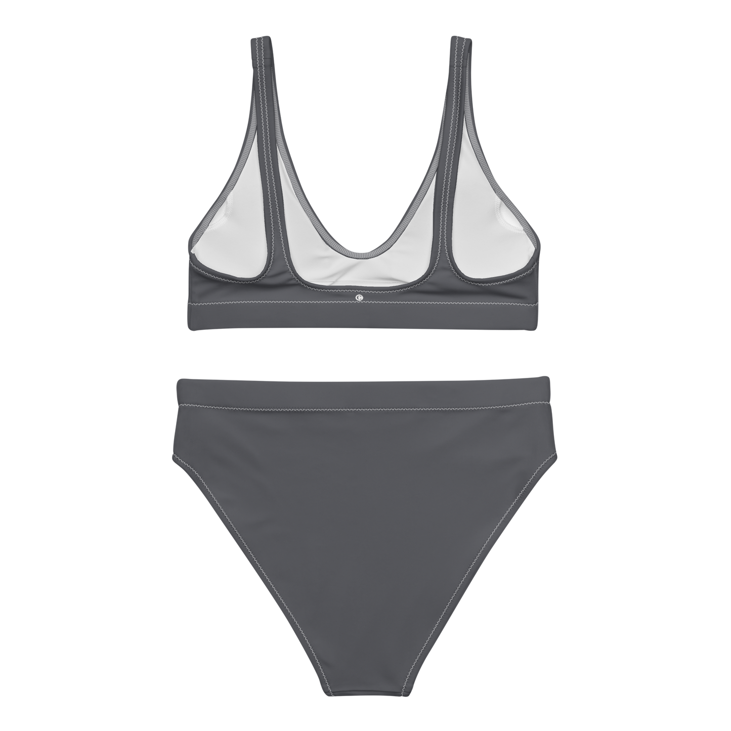 Michigan Upper Peninsula High-Waisted Bikini (w/ Dual UP Outlines) | Iron Ore Grey