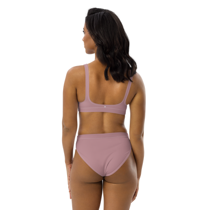 Michigan Upper Peninsula High-Waisted Bikini (w/ Dual UP Outlines) | Cherry Blossom Pink