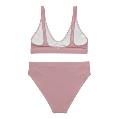 Michigan Upper Peninsula High-Waisted Bikini (w/ Dual UP Outlines) | Cherry Blossom Pink