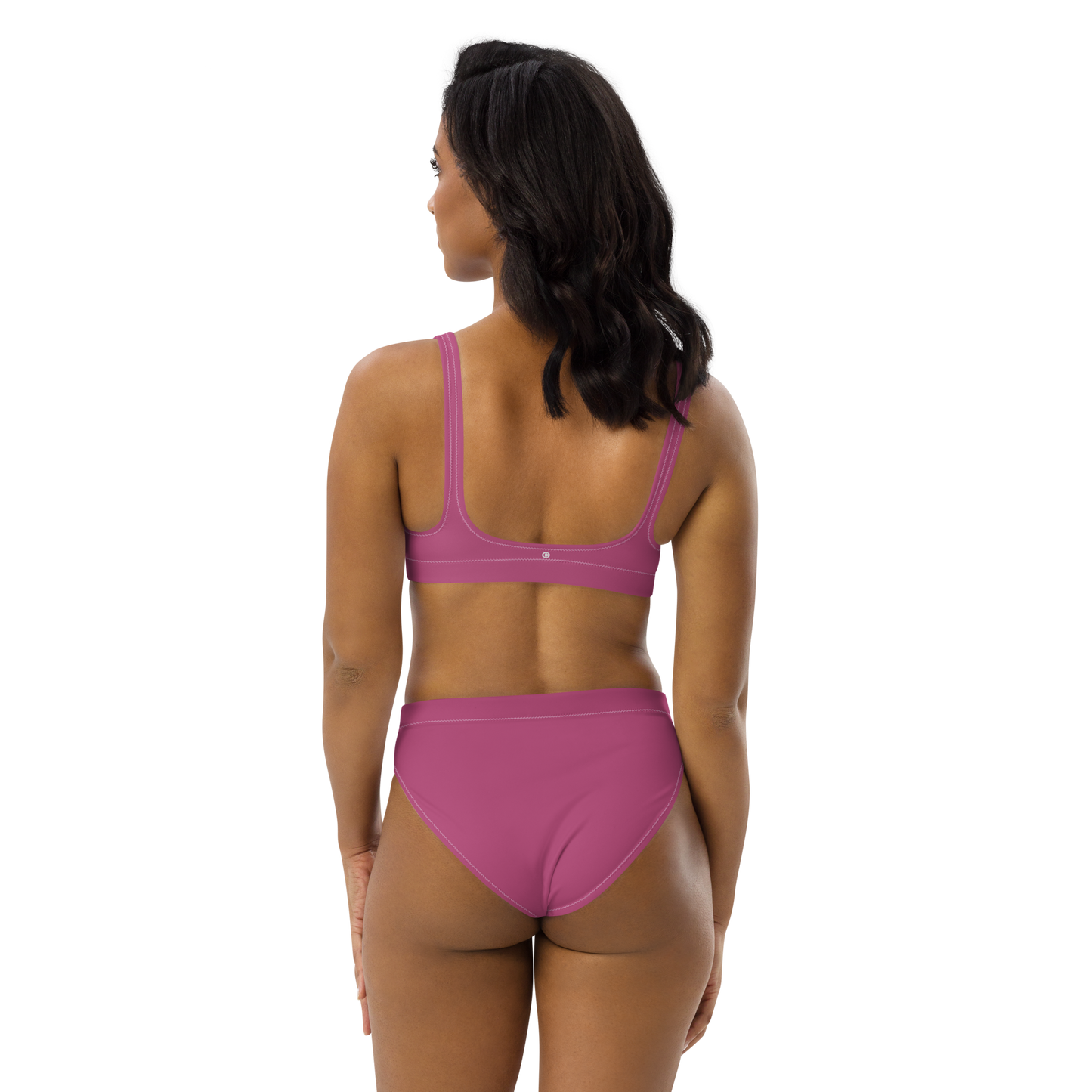 Michigan Upper Peninsula High-Waisted Bikini (w/ Dual UP Outlines) | Apple Blossom Pink