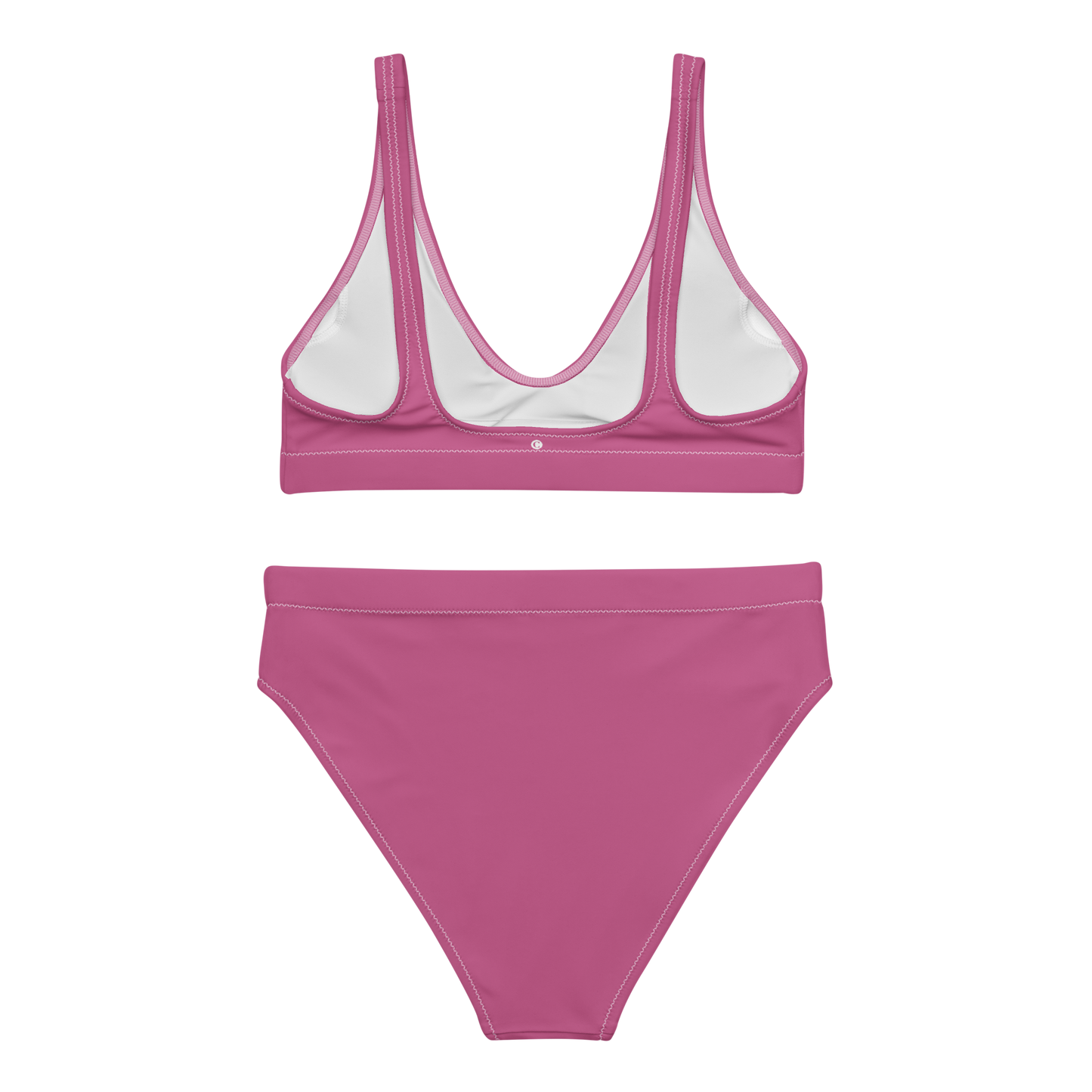 Michigan Upper Peninsula High-Waisted Bikini (w/ Dual UP Outlines) | Apple Blossom Pink