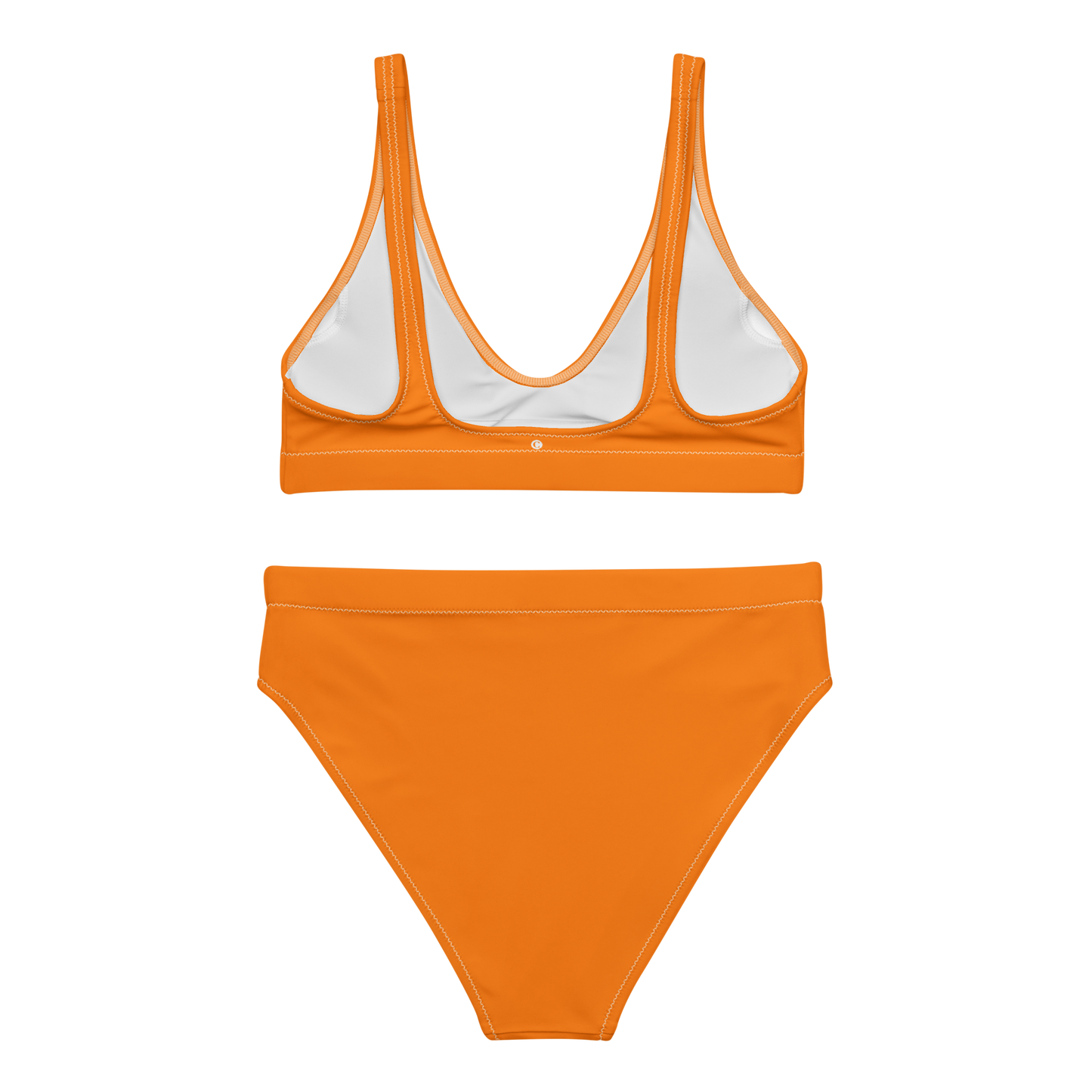 Michigan Upper Peninsula High-Waisted Bikini (w/ Dual UP Outlines) | Safety Orange