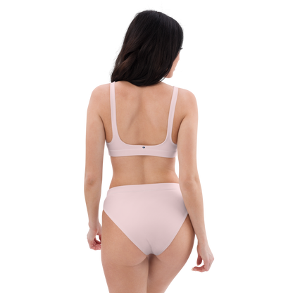 Michigan Upper Peninsula High-Waisted Bikini (w/ Dual UP Outlines) | Pale Pink