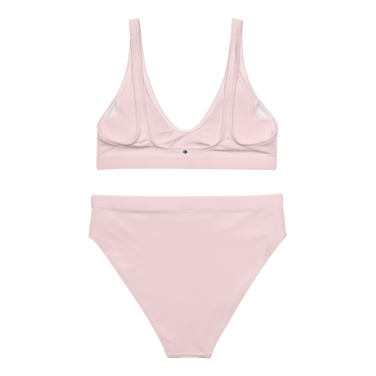 Michigan Upper Peninsula High-Waisted Bikini (w/ Dual UP Outlines) | Pale Pink
