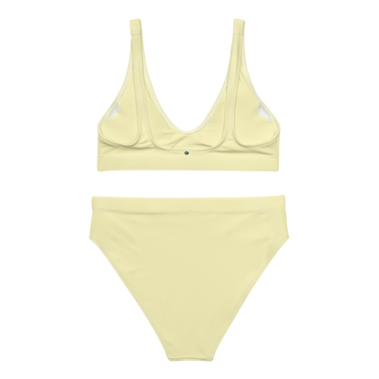 Michigan Upper Peninsula High-Waisted Bikini (w/ Dual UP Outlines) | Canary Yellow