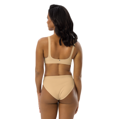 Michigan Upper Peninsula High-Waisted Bikini (w/ Dual UP Outlines) | Pale Apricot