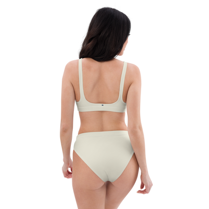 Michigan Upper Peninsula High-Waisted Bikini (w/ Dual UP Outlines) | Ivory White