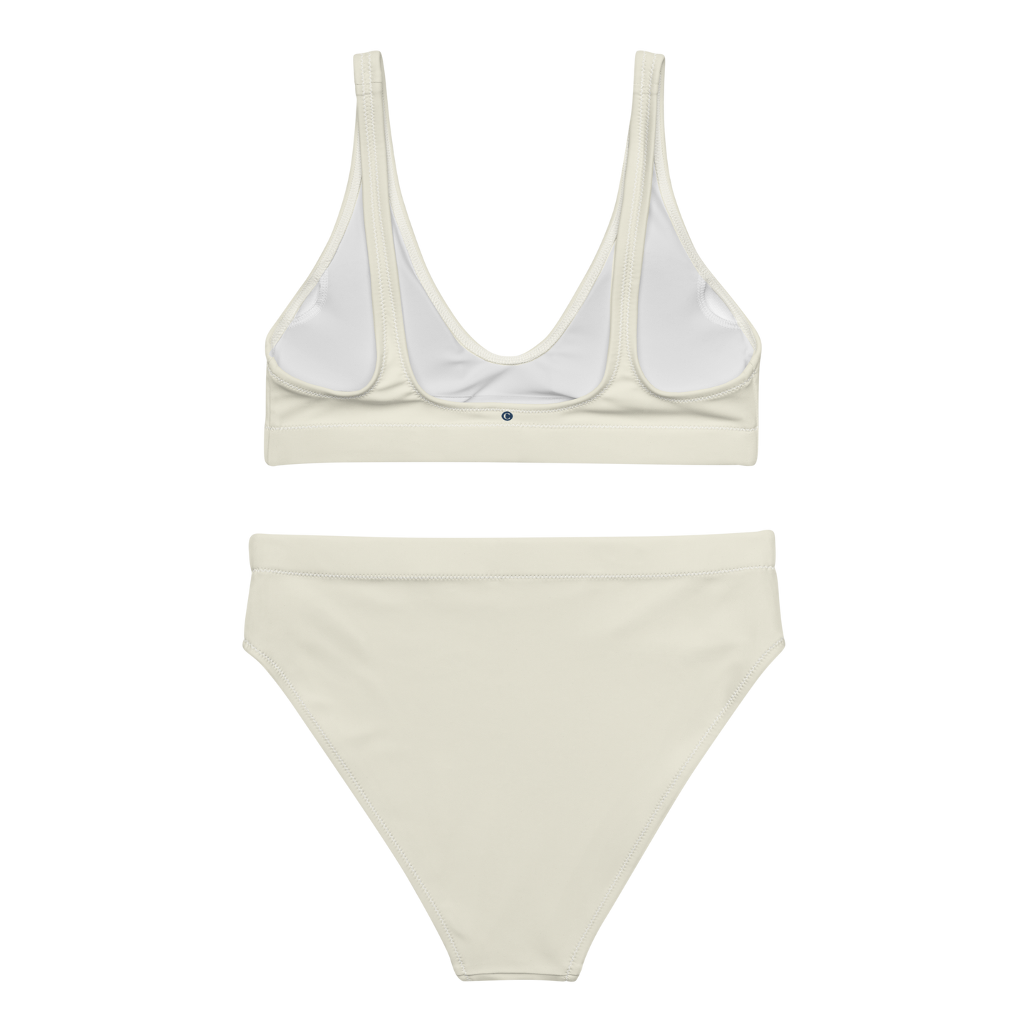 Michigan Upper Peninsula High-Waisted Bikini (w/ Dual UP Outlines) | Ivory White