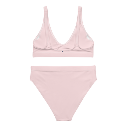 Michigan Upper Peninsula High-Waisted Bikini (w/ UP USA Flag) | Pale Pink