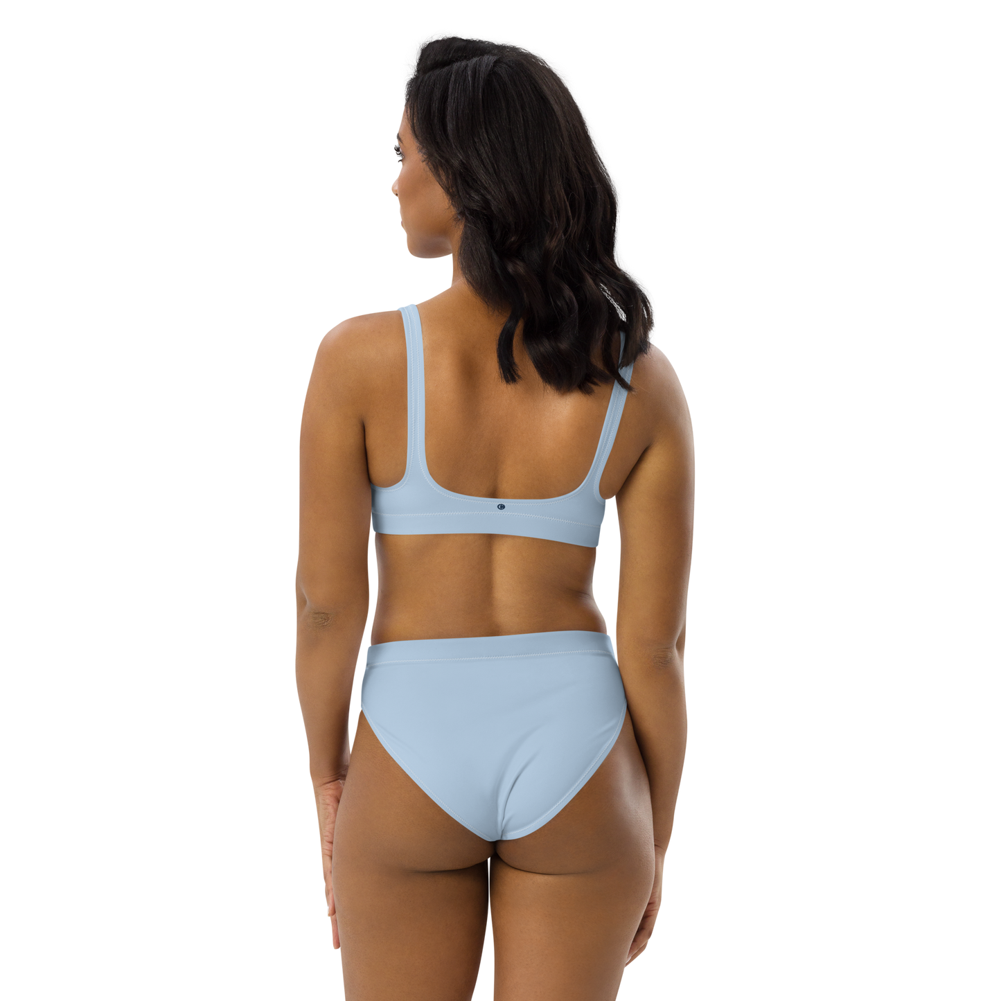 Michigan Upper Peninsula High-Waisted Bikini (w/ UP USA Flag) | Light Blue