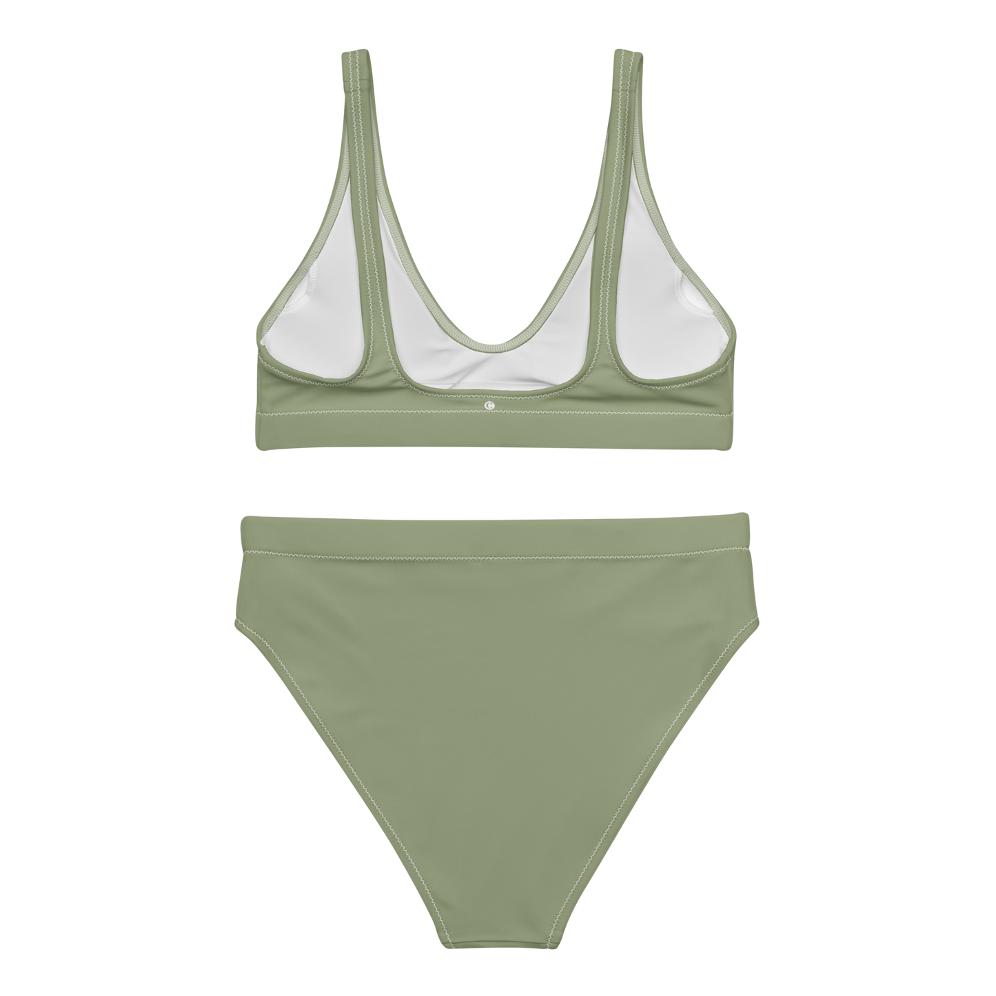 Michigan Upper Peninsula High-Waisted Bikini (w/ UP USA Flag) | Beachgrass Green