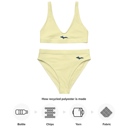 Michigan Upper Peninsula High-Waisted Bikini (w/ Dual UP Outlines) | Canary Yellow