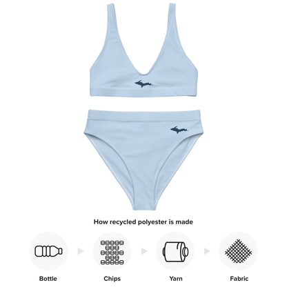 Michigan Upper Peninsula High-Waisted Bikini (w/ Dual UP Outlines) | Light Blue