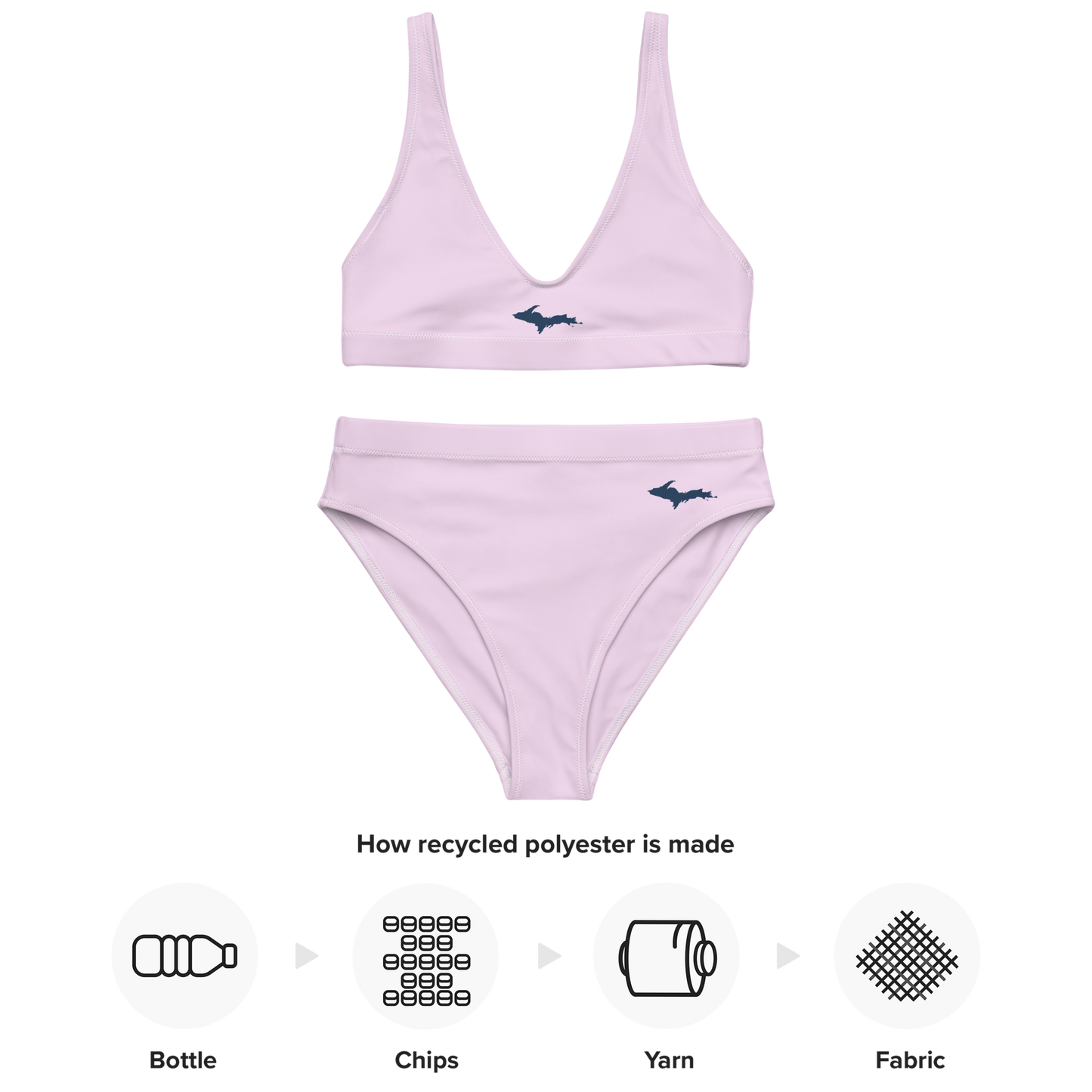 Michigan Upper Peninsula High-Waisted Bikini (w/ Dual UP Outlines) | Pale Lavender