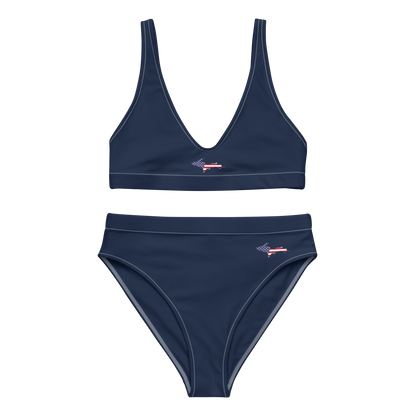 Michigan Upper Peninsula Bikini (w/ UP USA Flag Outline) | High-Waisted - Navy