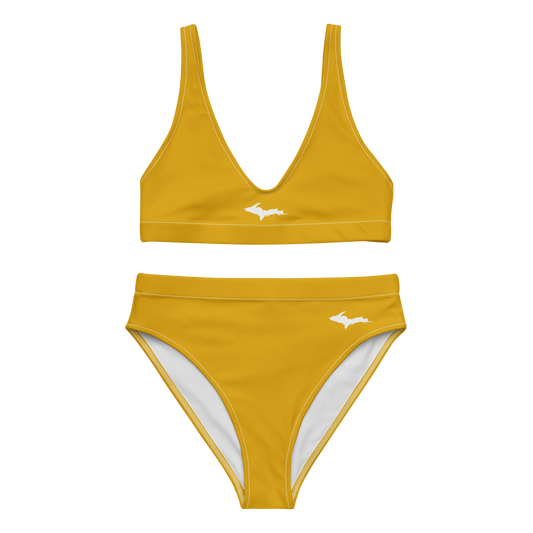 Michigan Upper Peninsula High-Waisted Bikini (w/ Dual UP Outlines) | Gold