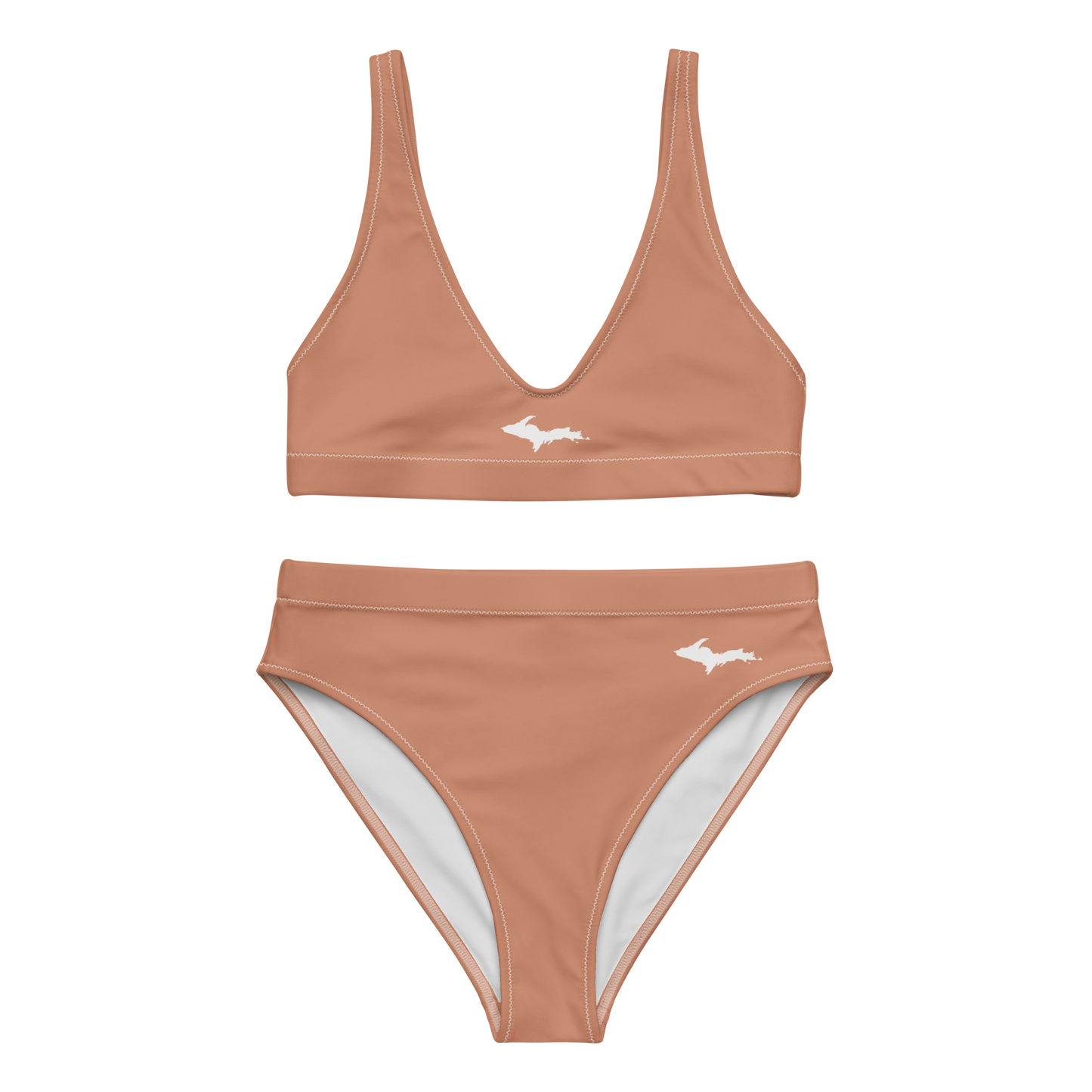 Michigan Upper Peninsula High-Waisted Bikini (w/ Dual UP Outlines) | Copper Color